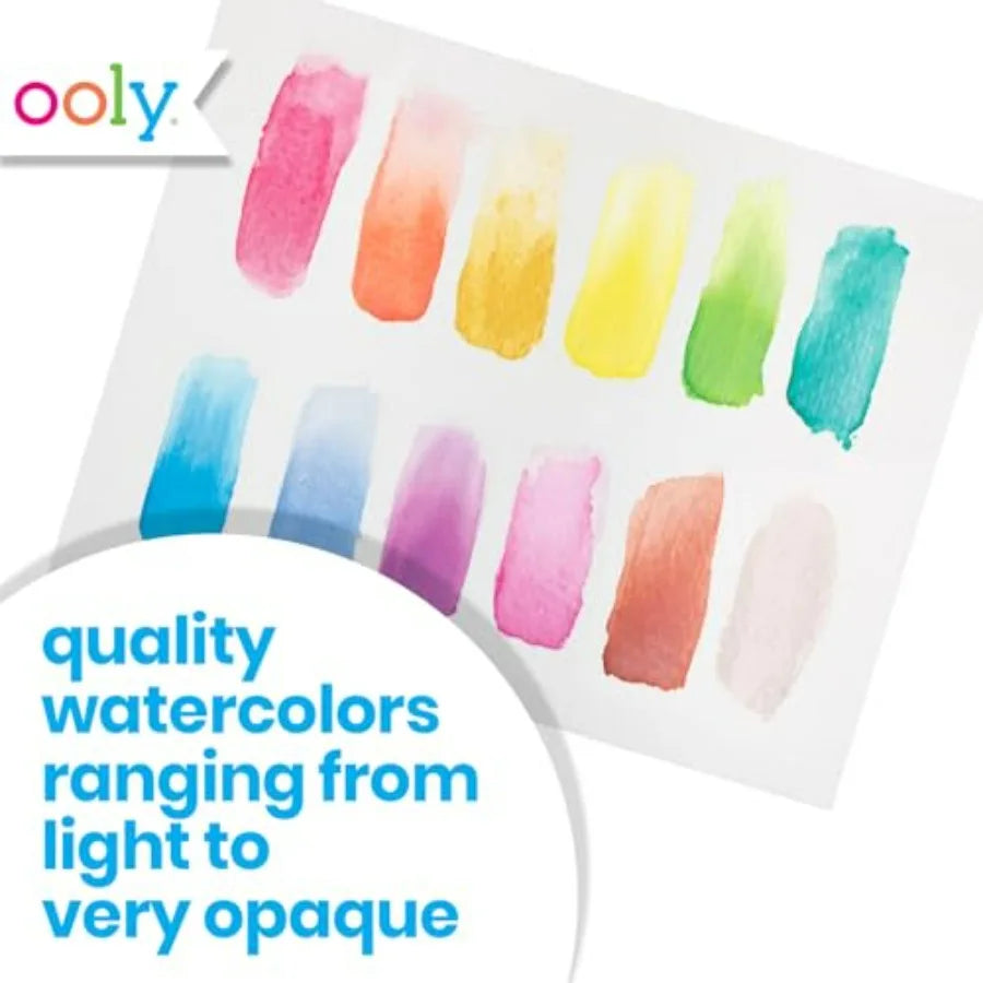 Pearlescent Watercolor Set 12 Colors for  Adults , Paints in a Compact Portable Case