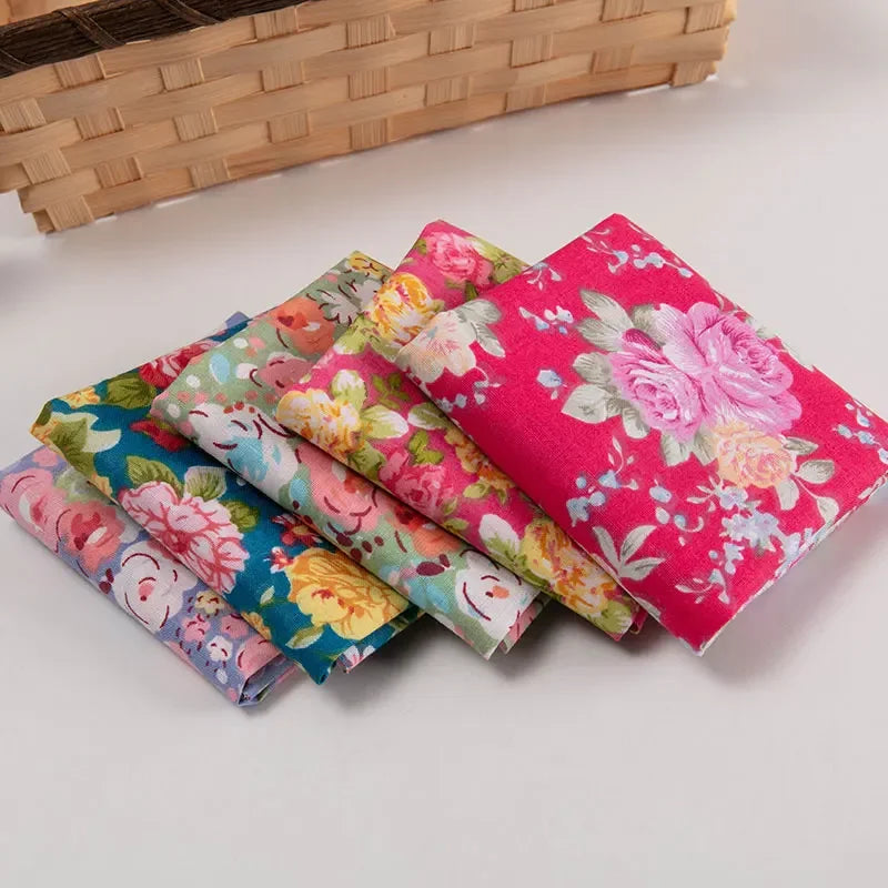 5Pcs/Set 25cmX25cm  Quilting Cloth Patchwork Needlework Handmade DIY Material