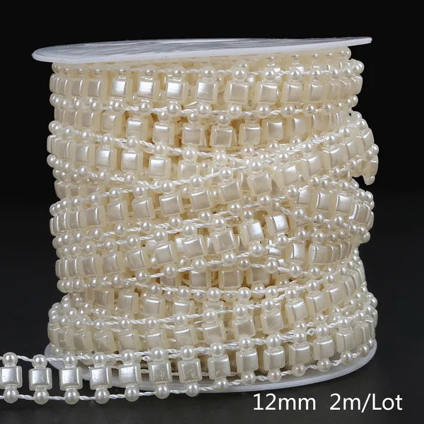 ABS Imitation Ivory Pearl Bead Chain Line Cord Thread Trim for DIY Wedding Party Decoration & Jewelry Findings Craft Accessories