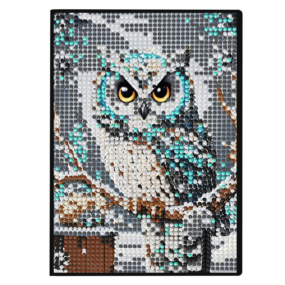 5D DIY Owl Diamond Art Painting Kit Crystal Notepad Sketchbook