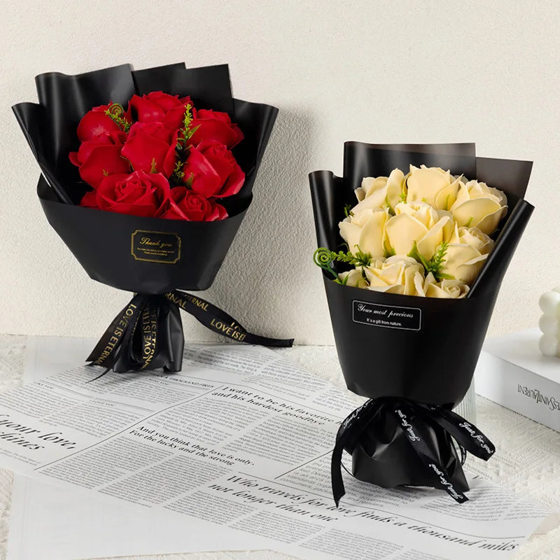 9 Heads Soap Flower Rose Bouquet Artificial Flower