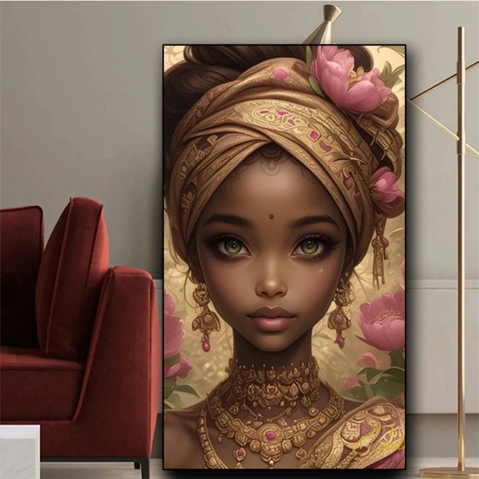 Beautiful African Woman Wearing Colored Headscarf DIY Diamond Painting New 2026.