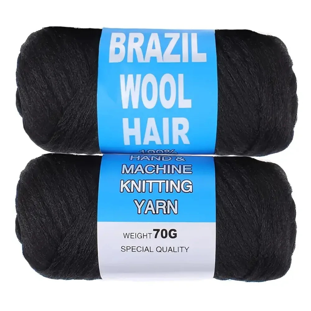 12pc Brazilian Wool Hair Synthetic Crochet Hair Extensions