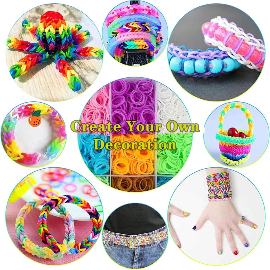 600pcs Rubber Bands Creative Bracelet Making Kit DIY