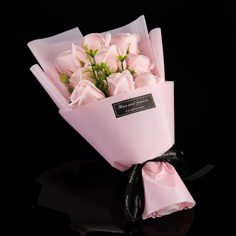 9 Heads Soap Flower Rose Bouquet Artificial Flower