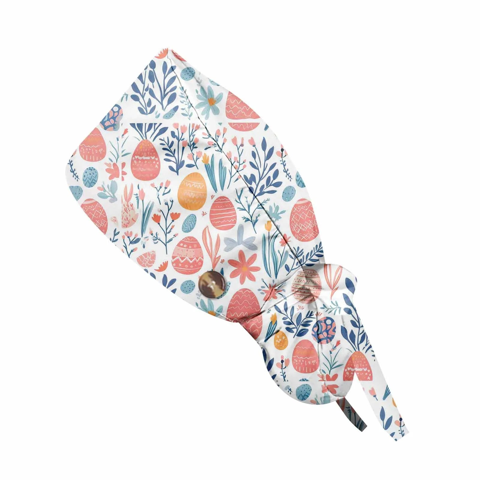 Fashion Easter Printed Nurse Hat Casual Women's Ponytail Hats Washing Hats Baotou Hat Dustproof Hat Nursing Work Hats