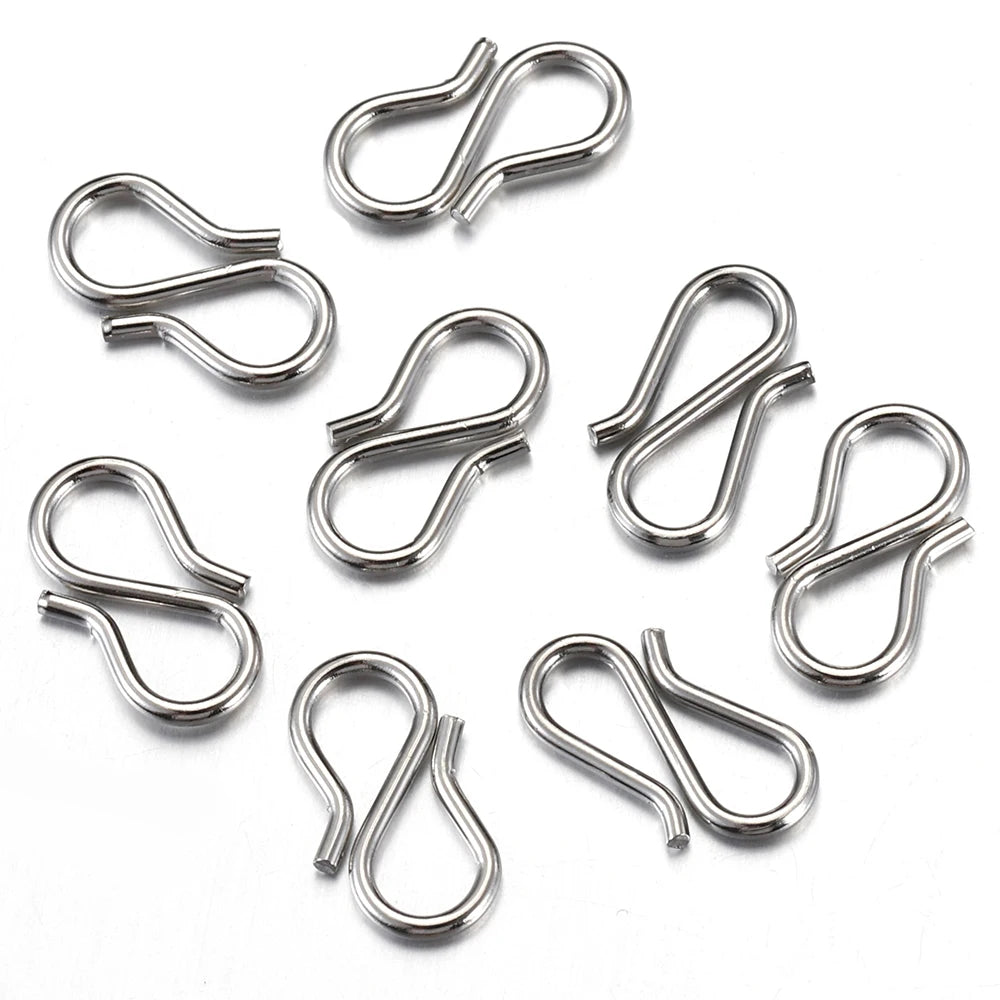 20pcs Stainless Steel Gold Color S Shape Clasps DIY Necklace Hooks Connectors