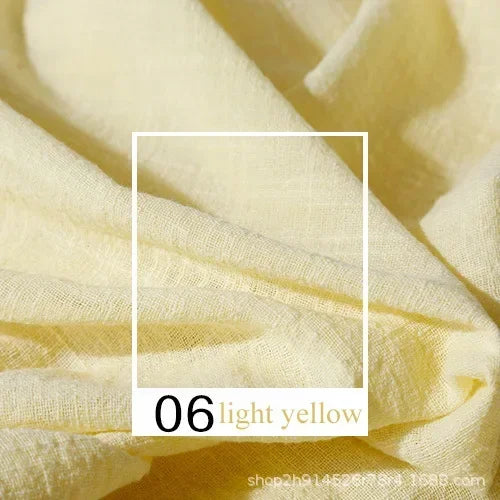 Soft Thin Linen Cotton Fabric Solid Color Organic Material Pure Natural Flax For Sewing