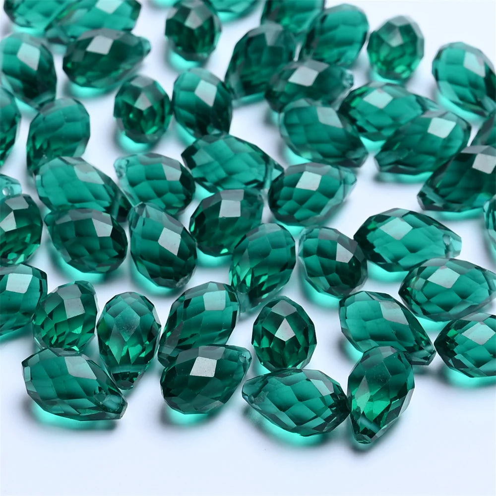 50pcs Crystal Teardrop Beads   Waterdrop Shape Faceted Beads