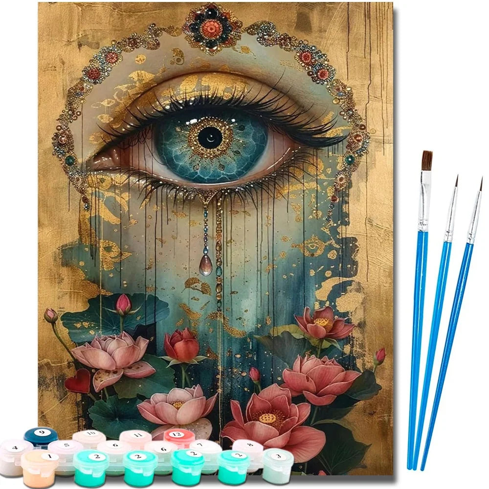 Eye Diy Art Paint By Numbers For Adult Flower Gift Home Decor