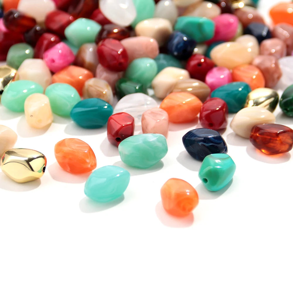20pcs Dual Color  Stone Shape Loose Spacer Beads for DIY Jewelry