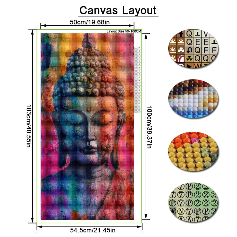 Abstract Buddha Large Size DIY Diamond Painting New Collection.