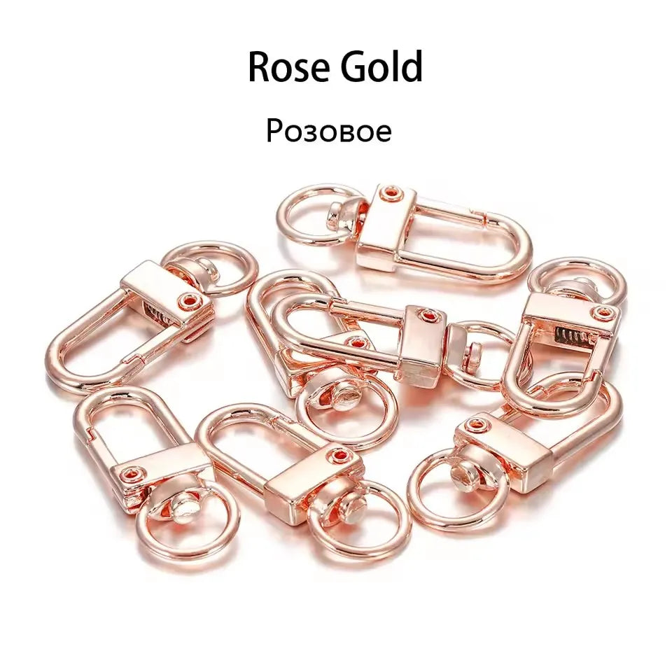 10pcs/lot 12x33mm Rotating Dog Buckle Colorful Lobster Clasps Hooks