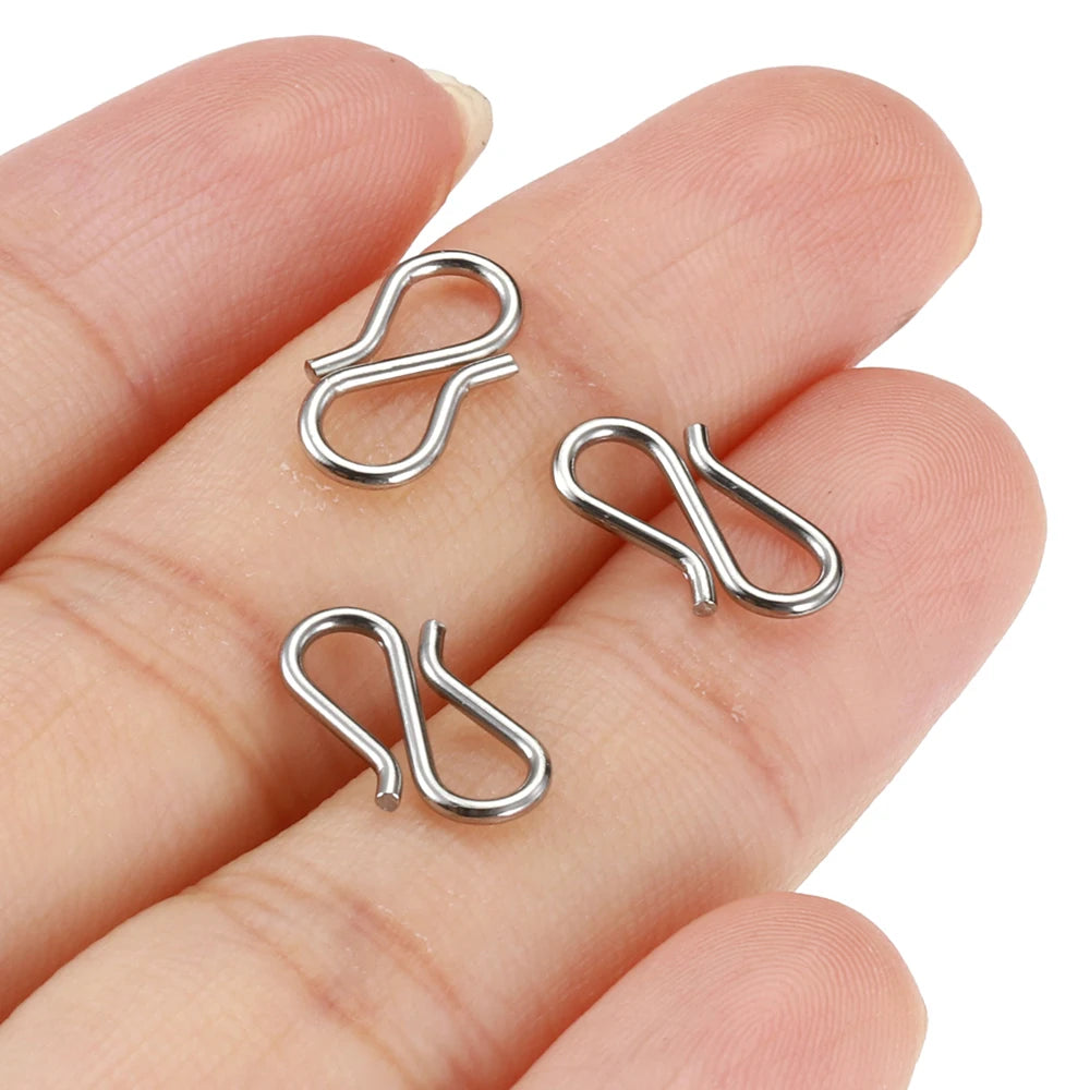 20pcs Stainless Steel Gold Color S Shape Clasps DIY Necklace Hooks Connectors