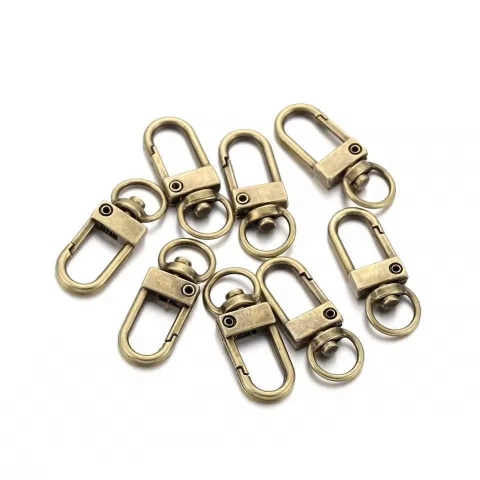 10pcs/lot 12x33mm Rotating Dog Buckle Colorful Lobster Clasps Hooks