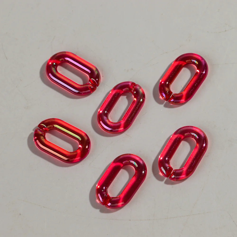 Colorful 20pc Transparent Oval LinkOval Link Chain Beads