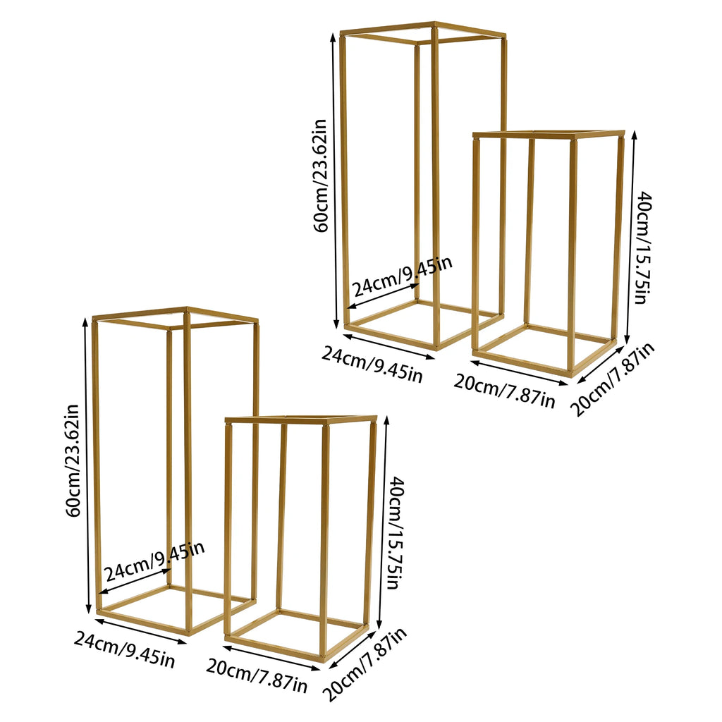 4 Piece Gold 
Flower Stand Set  Tall  DIY Decoration Holder