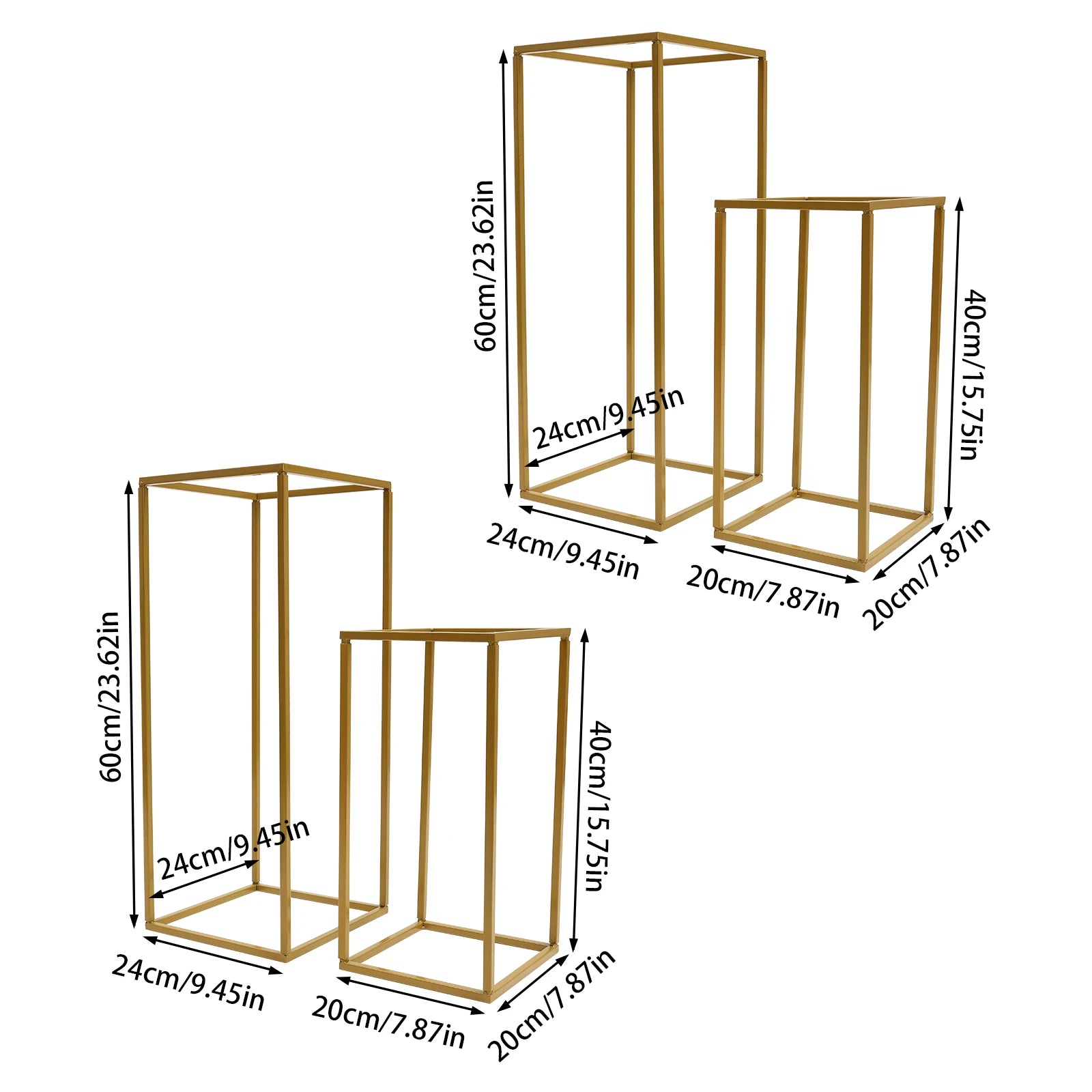 4 Piece Gold 
Flower Stand Set  Tall  DIY Decoration Holder