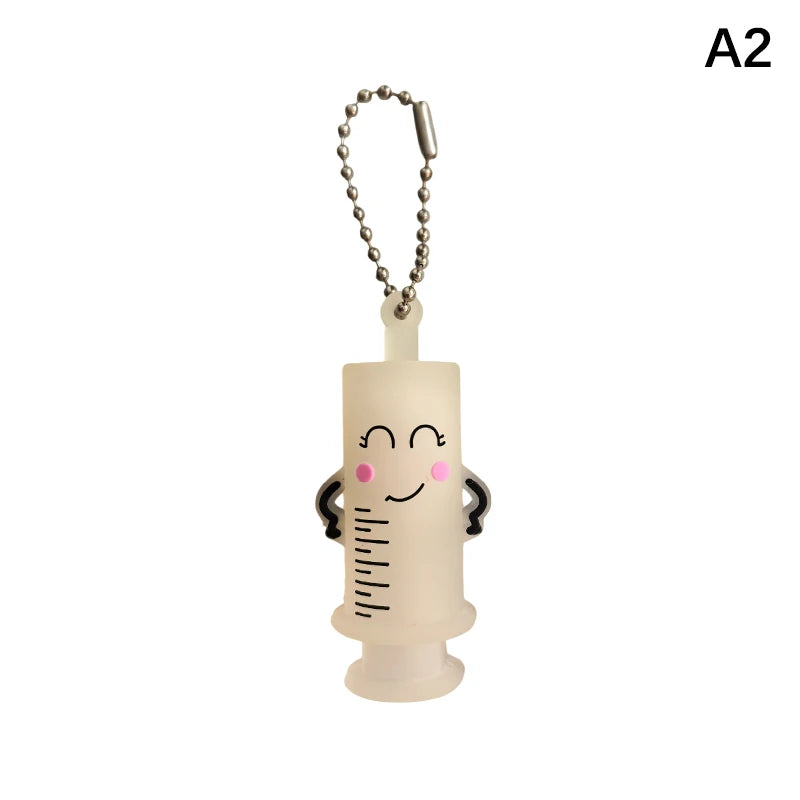 1PCS PVC Ampoule Bottle Opener Keychain Syringe-Shaped Cutter Nurse Doctor Aid Medication Vial Breaker Tool
