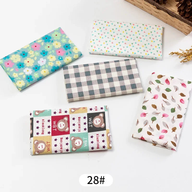 5Pcs/Set 25cmX25cm  Quilting Cloth Patchwork Needlework Handmade DIY Material