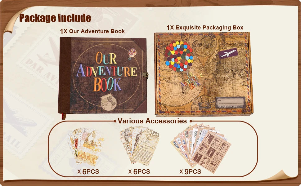 Our Adventure Book 146 Page Diy Handmade Photo Album Scrapbook