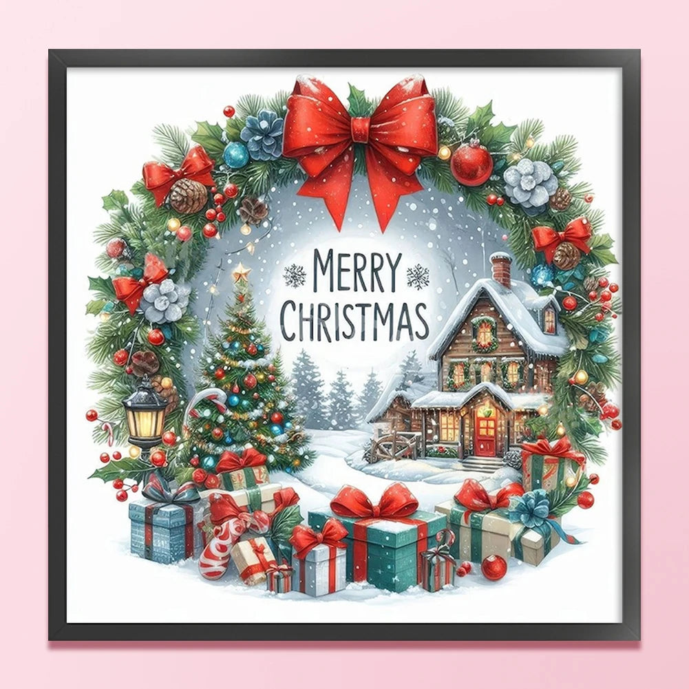 Full Embroidery Eco-cotton Thread 14CT Counted Christmas House