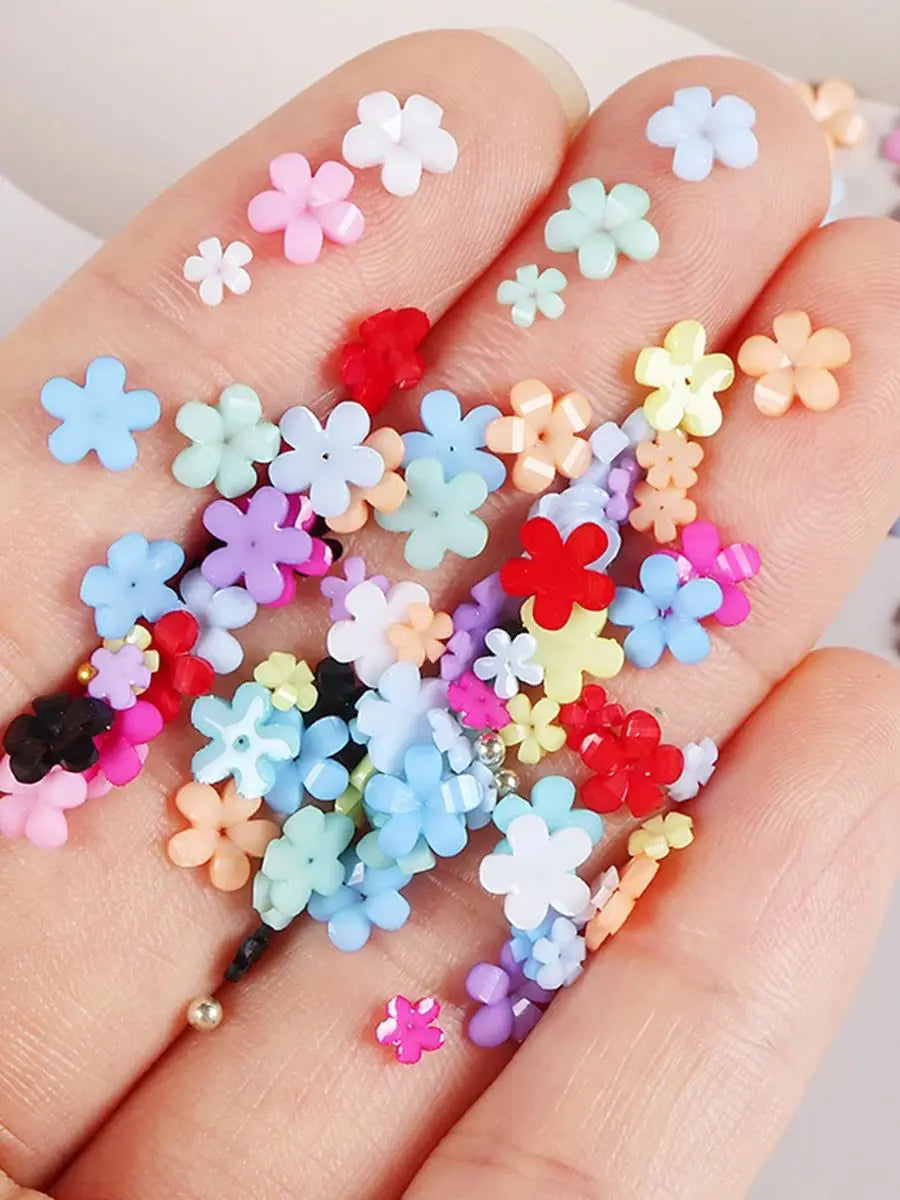 Mixed Nail Art Charms Set with Ribbons, Bows, Flowers, Cherry, Strawberry & Metal Butterflies - DIY Nail Decorations Accessories