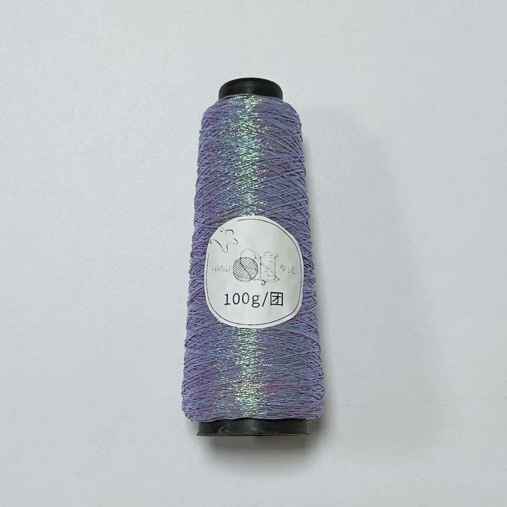100g/Roll Multicolor Fine Gold Silver Yarn Dia.0.8mm Crochet Accessories Shiny Yarn Hand-woven Supplies DIY