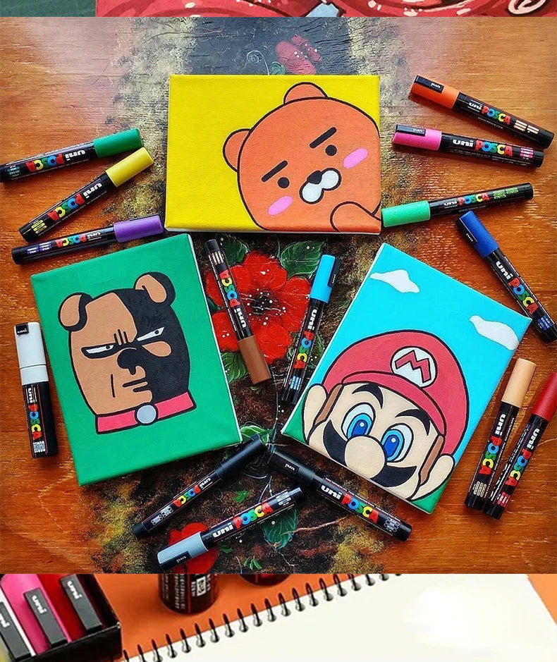 24 Color UNI Marker Pen Set Water-based Color