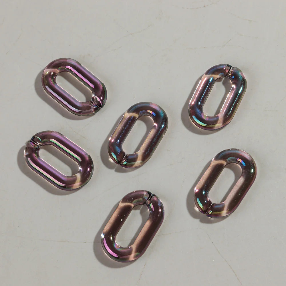 Colorful 20pc Transparent Oval LinkOval Link Chain Beads