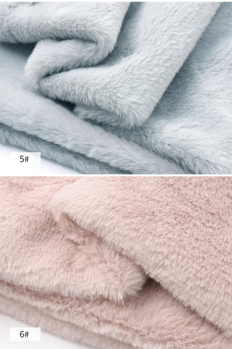 Rabbit Fur Fabric Soft Short Plush.