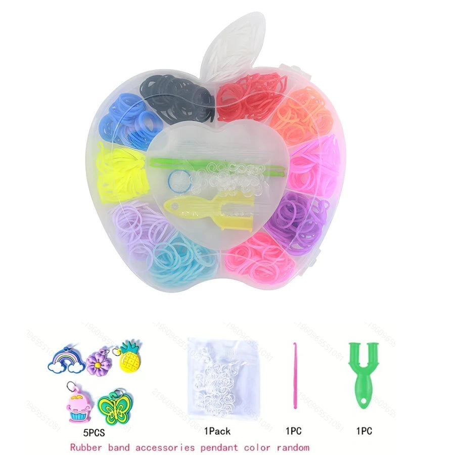 600pcs Rubber Bands Creative Bracelet Making Kit DIY