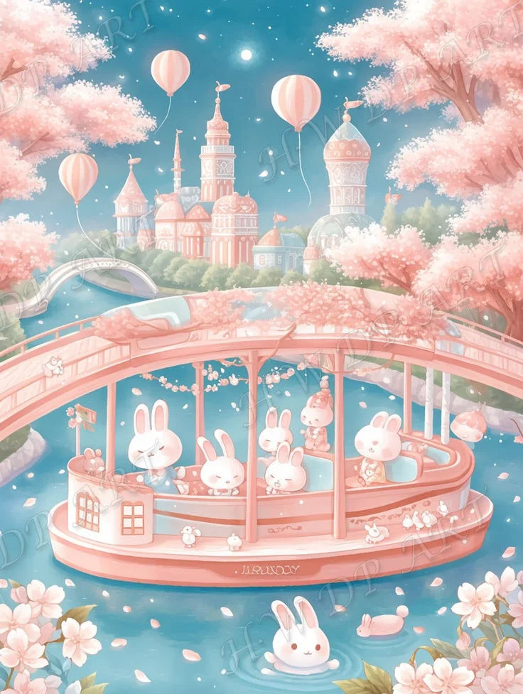 100% Fairy Dust Diamond Painting Rabbit Square Diamond Embroidery, cross stitch Diamond Art