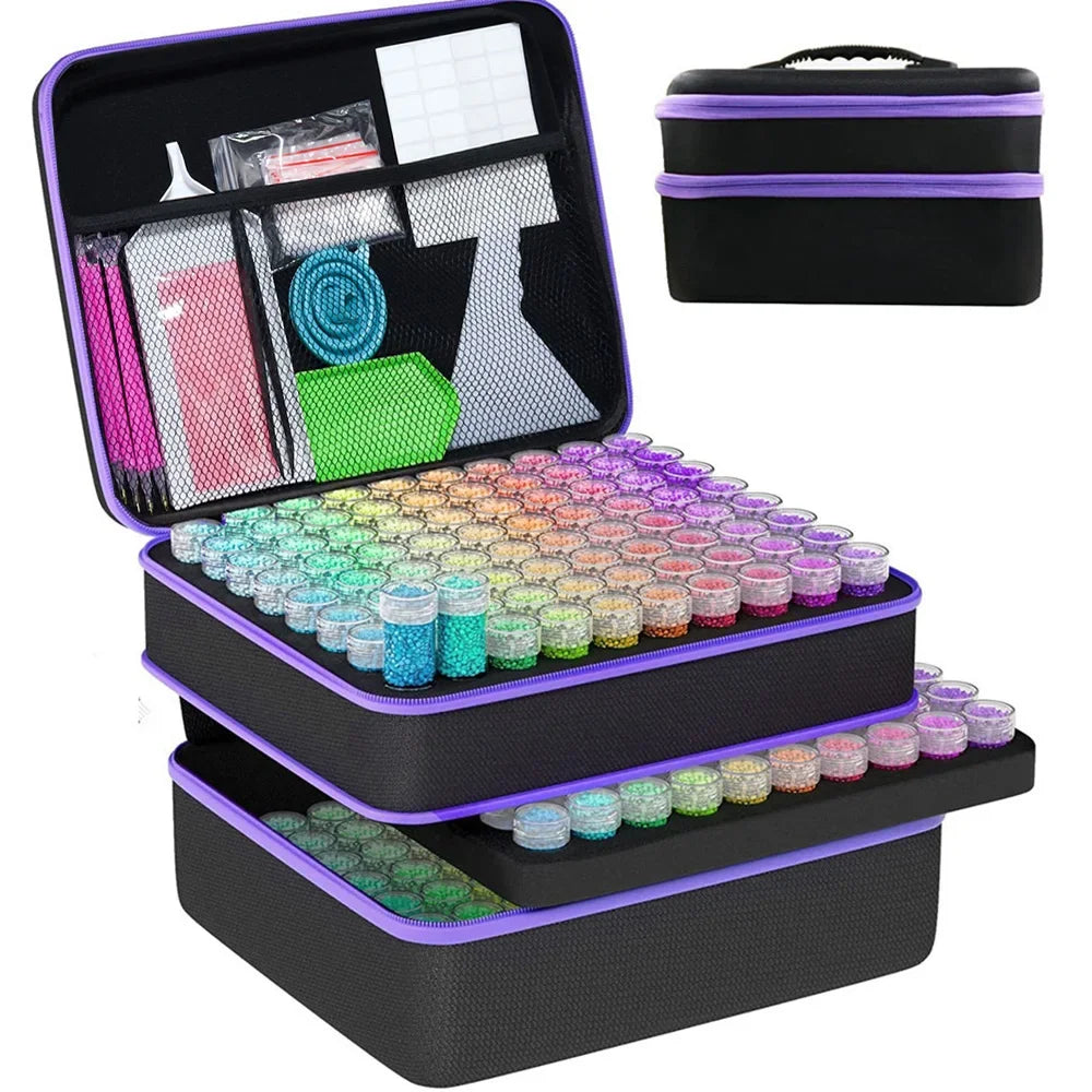 30/60/120/240 Jars DIY Diamond Painting Multifunctional Storage Box