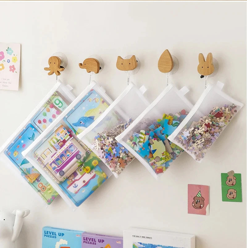 Mesh Zipper Pouch Clear Document Bag Toy storage bag small toy