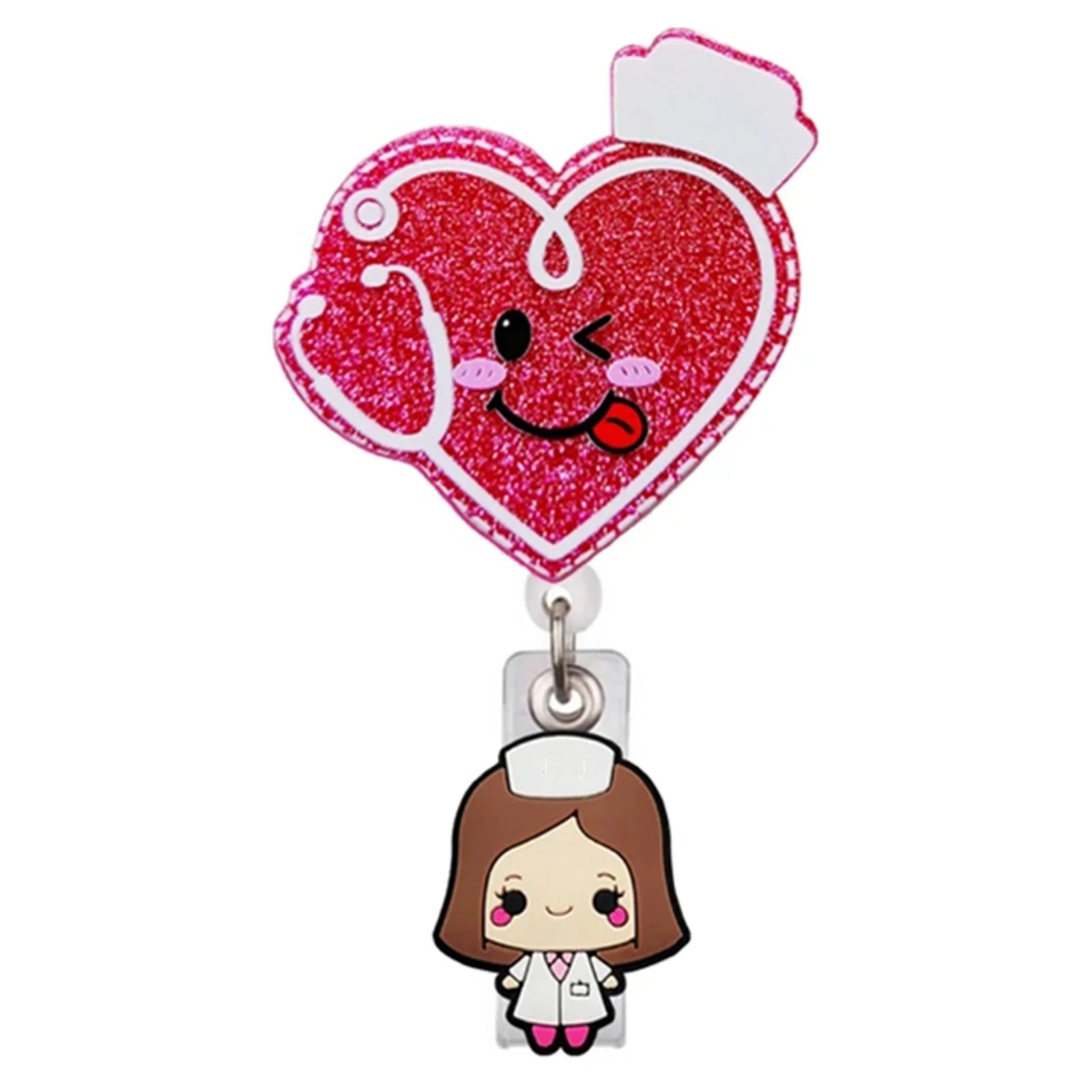 Creative Acrylic Heart Lung Brain Kidney Uterus Intestine Pattern Badge Reel Retractable