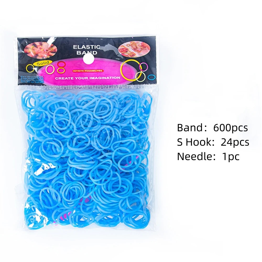 600pcs Loom Rubber Bands Kit Bracelet Making Kit for Kids Elastic Weaving