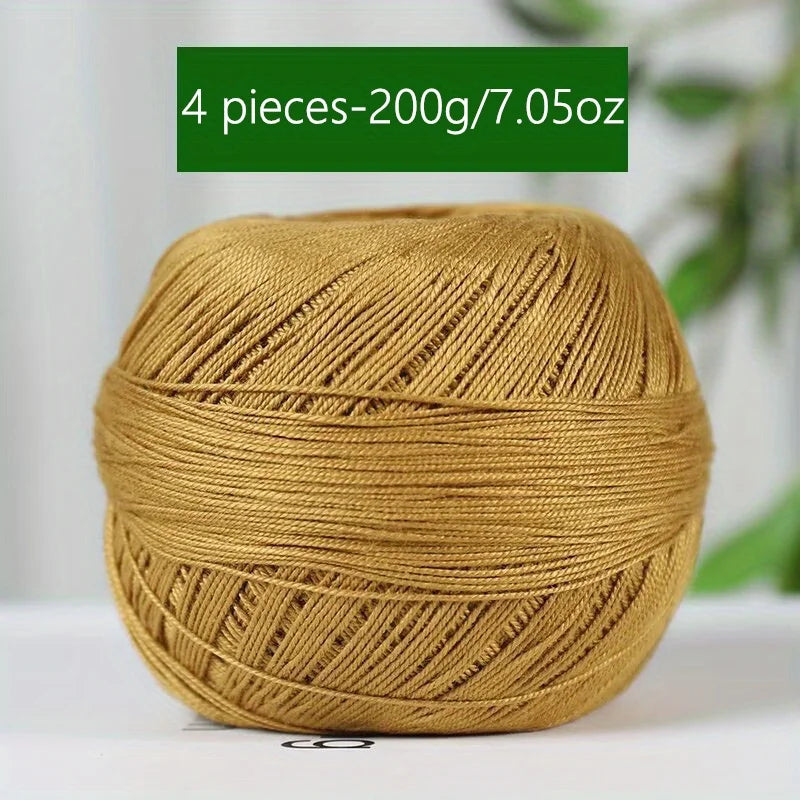 1PC Premium Mercerized Silk Lace Yarn Bundle-Soft, Durable, Vibrant Colors for DIY Knit & Crochet