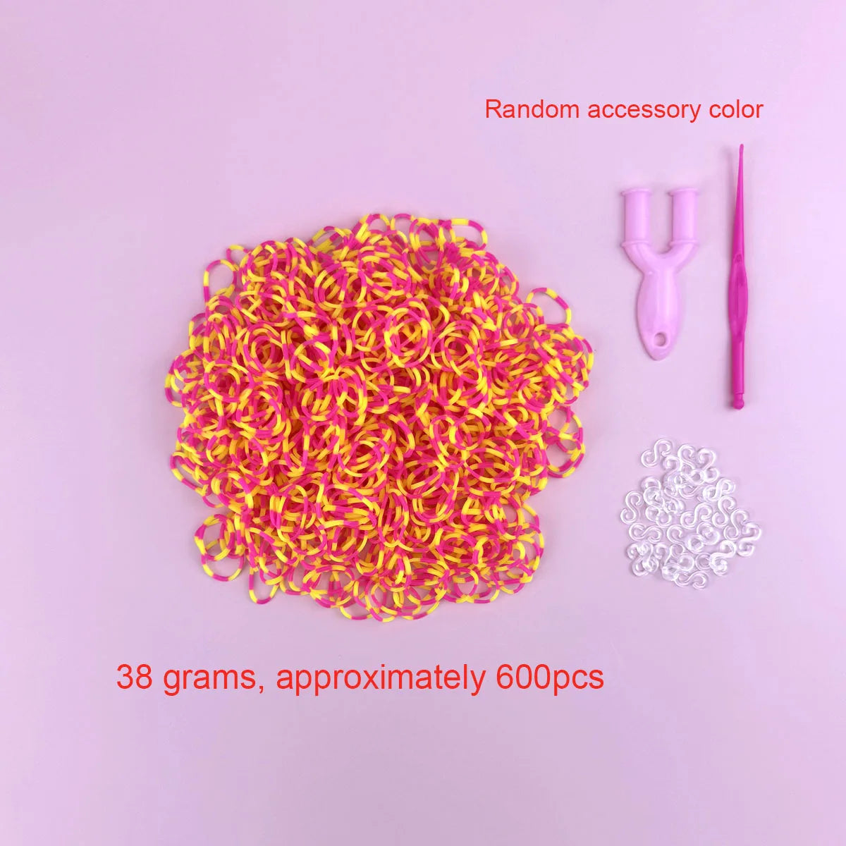 600Pcs Color Rubble Loom Bands Bracelets Kit Girl Gift DIY Jewelry Making