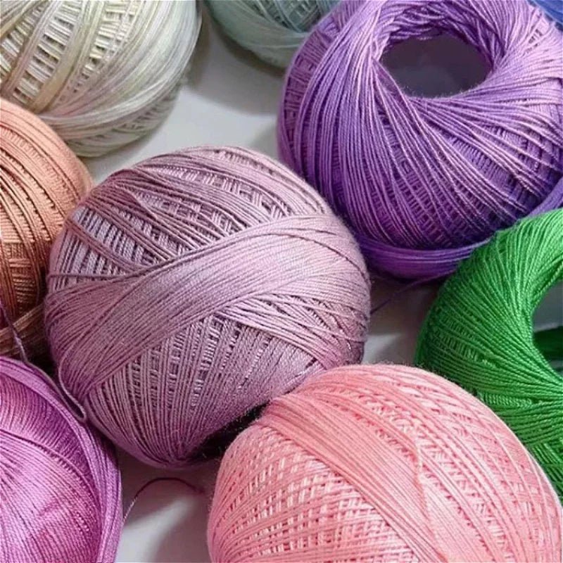 1PC Premium Mercerized Silk Lace Yarn Bundle-Soft, Durable, Vibrant Colors for DIY Knit & Crochet