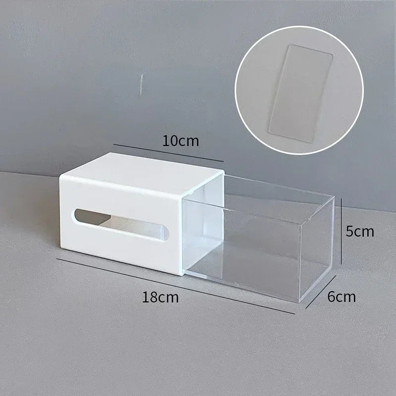 Wall Mounted Storage Box Bathroom Cosmetic Cotton Swabs,  Jewelry .