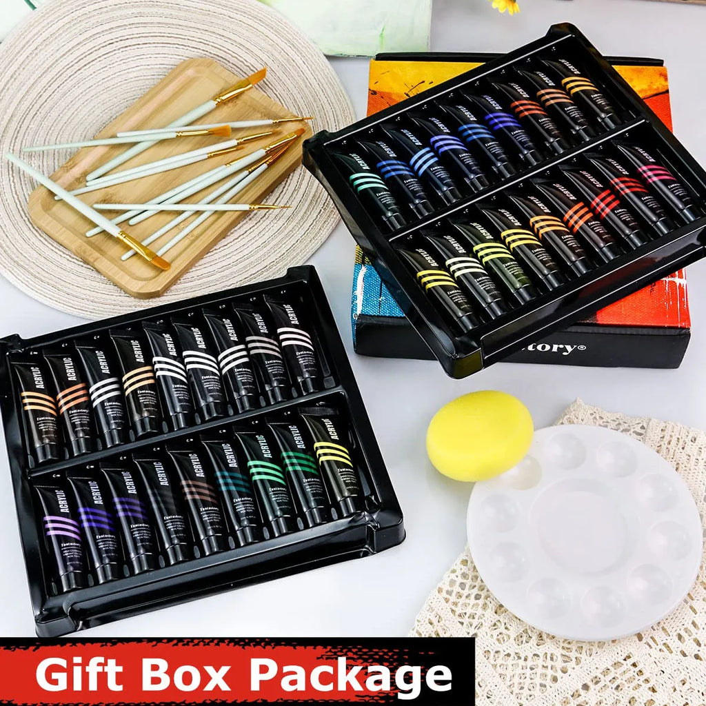 Fantastory Acrylic Paint Set 35+1 Colors (36x22ml), Craft Paint Kit, Paint Supplies for Adults , Non-Toxic Paints Sets