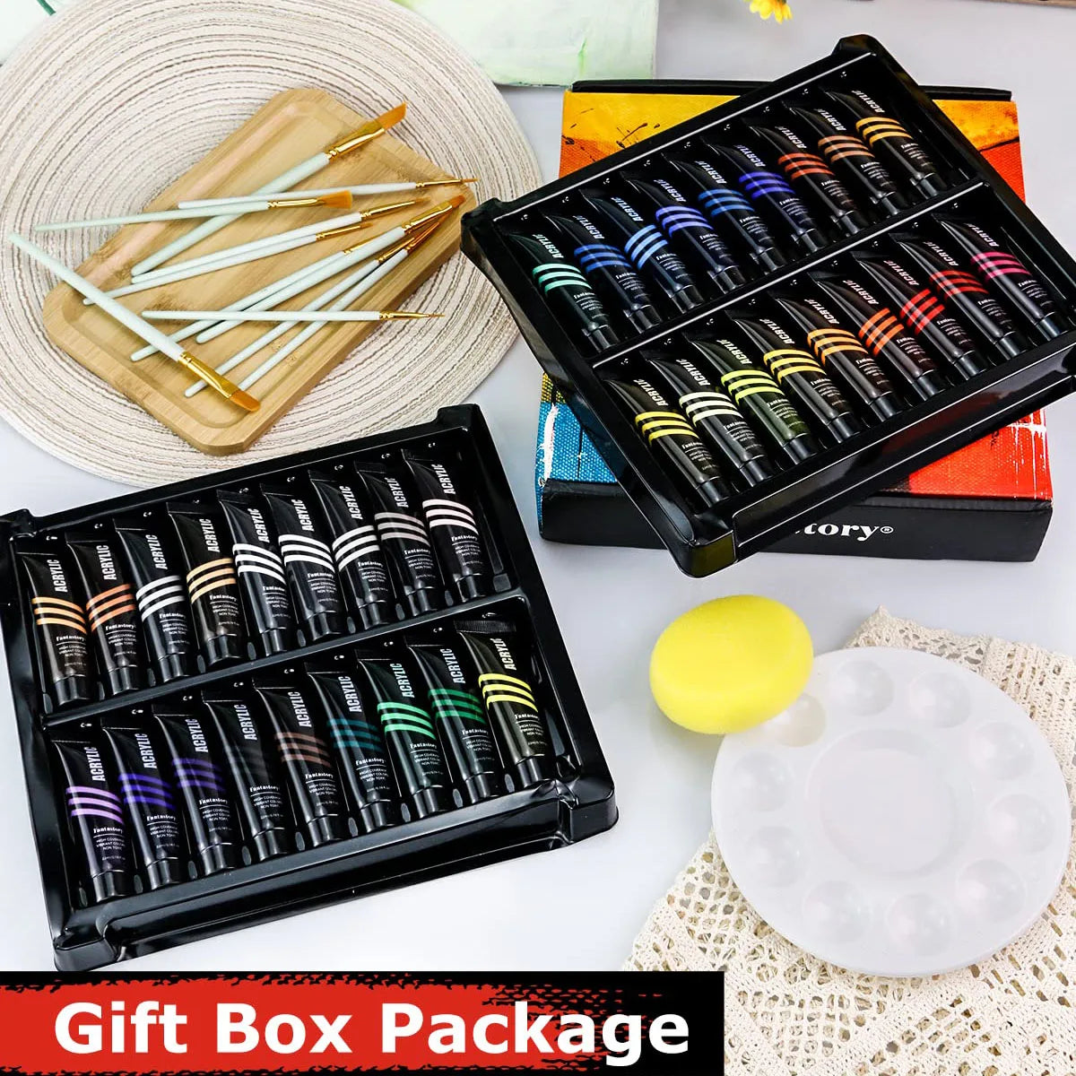 Fantastory Acrylic Paint Set 35+1 Colors (36x22ml), Craft Paint Kit, Paint Supplies for Adults , Non-Toxic Paints Sets