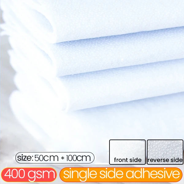 Single Side Adhesive Cotton Batting Cream Interlining Filler Perfect For Purse Craft DIY Fabric