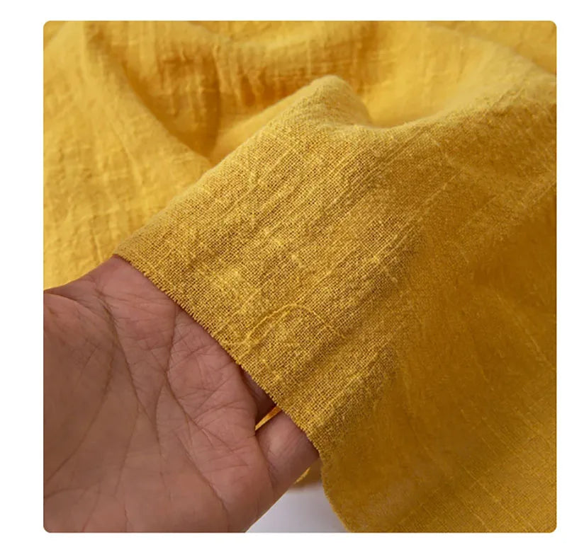 Soft Thin Linen Cotton Fabric Solid Color Organic Material Pure Natural Flax For Sewing