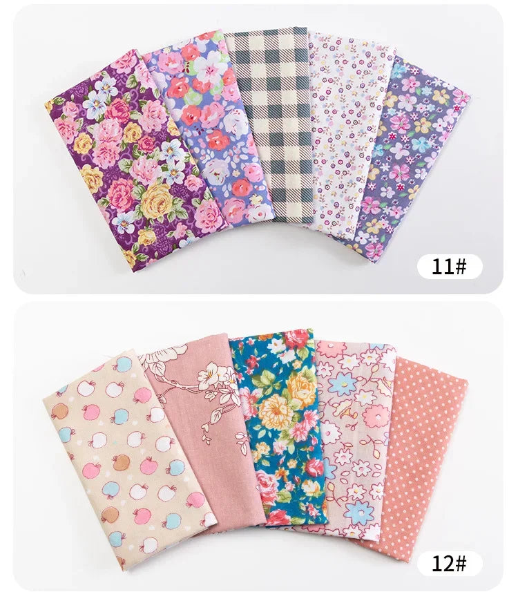 5Pcs/Set 25cmX25cm  Quilting Cloth Patchwork Needlework Handmade DIY Material