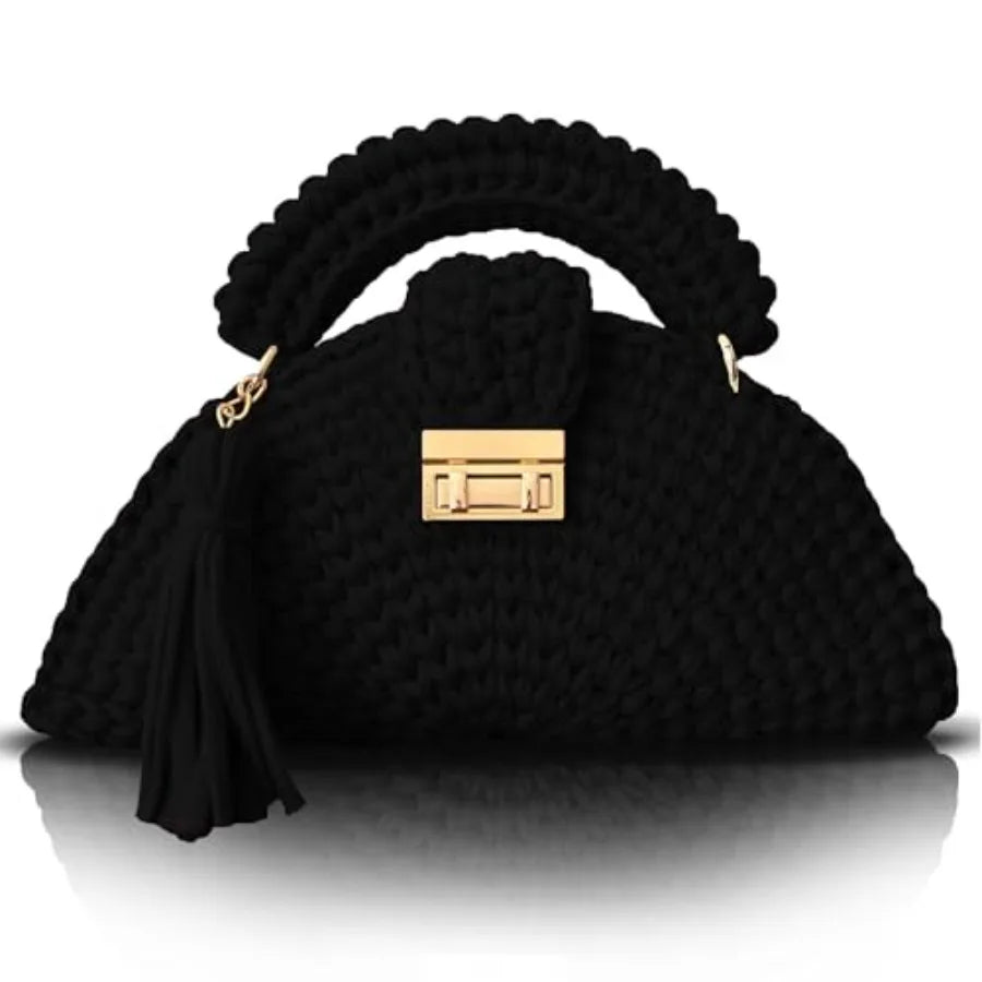 Evening Clutch Bag for Women, Handmade Crochet Wedding Party Purse, Small Flap Formal Crossbody Handbag Evening Clutch