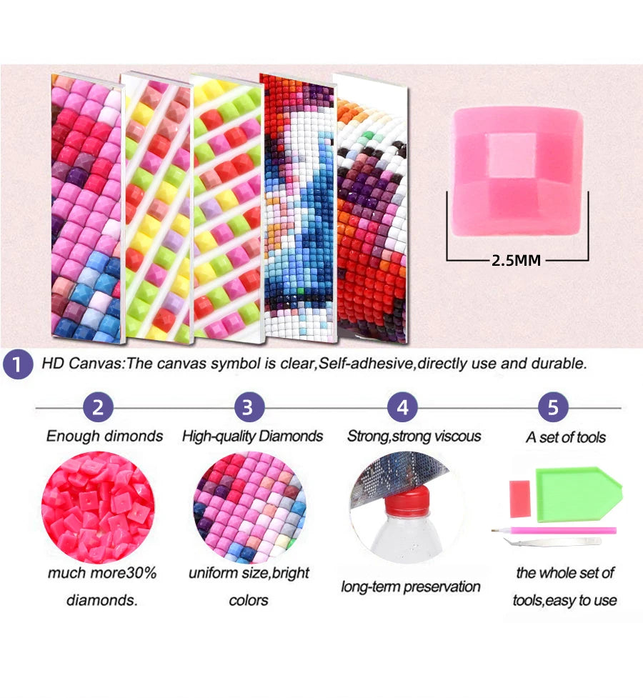 DIY 5D Large Diamond Painting New 2026 Full Mosaic Diamond Art Embroidery Big Size.
