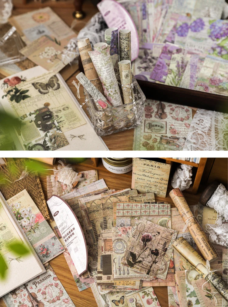 100Pcs/Pack Past Stories Vintage Series Scrapbooking Material