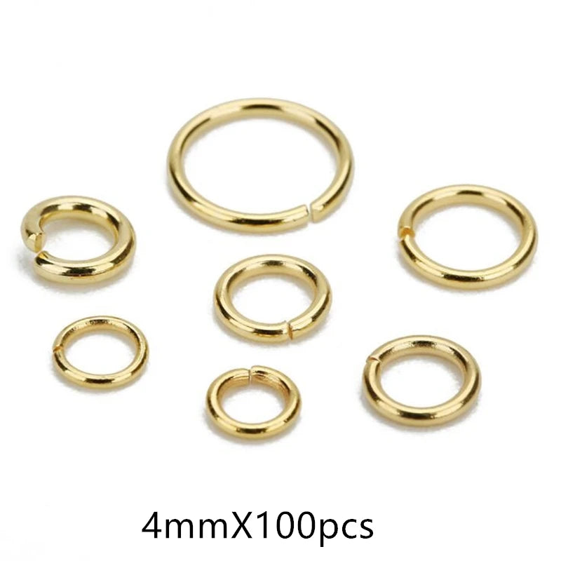 100-200pcs Stainless Steel Split Rings Black Open Jump Rings Connector